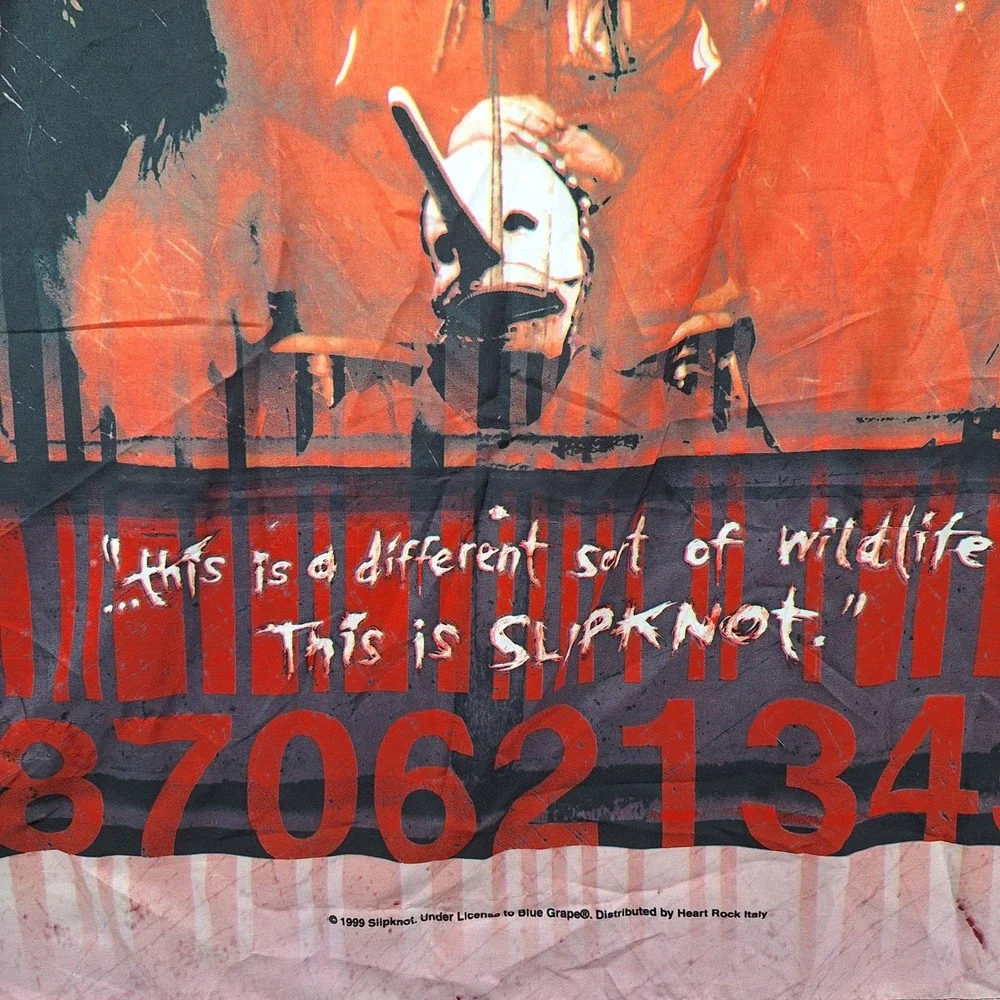 Slipknot Tapestry Red Black 1999 No Name Management Striped Rock Italy Nu Metal